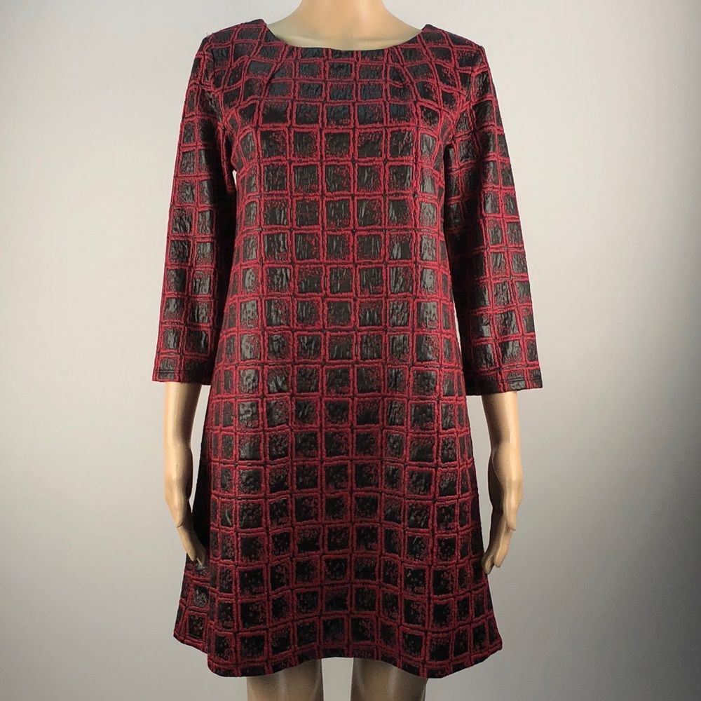 ISLE quarter sleeve dress square print